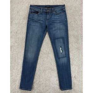Levis 534‎ Boyfriend Jeans Women's 11 Blue Rip/Repair Skinny Whiskered Retro Y2K